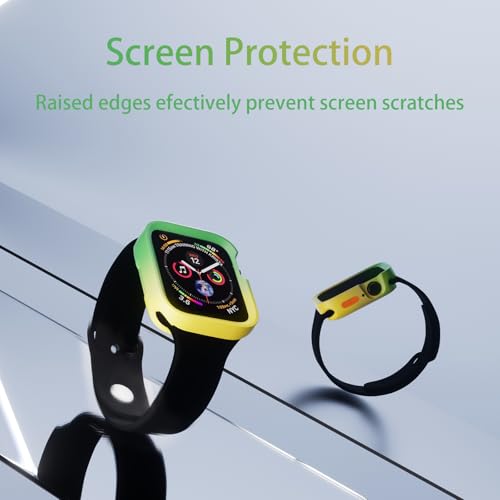 SDOCEBF for iWatch Series 11/10 42mm TPU Case, Slim Shockproof Bumper for Men Women, Green-Yellow — view 2