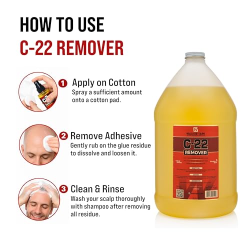 Image of Walker Tape C22 Remover | Adhesive Remover For Hair Wigs & Patches,Hair Toupees & Extensions| Fast Cleaner | Fast-Acting | Citrus Flavor | Skin Safe | Pack 1 (1 GALLON (3.79 L))