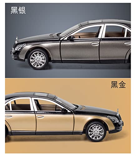 Muchable Simulation Alloy Die Cast Mini Car Model Toy Cars 1:24 For Mercedes Benz Maybach 62S Metal Toy Vehicle Car Model Kids Toys Birthday Gift Decoration (Color : Silver) #TOP6