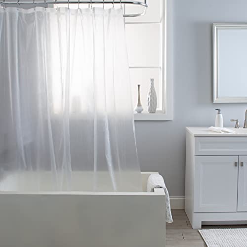 Bath Bliss Shower Liner In Clear Frost Translucent, Pvc Material, Durable #TOP2