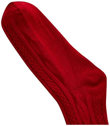 Jefferies Socks Girls 7-16 School Uniform Acrylic Cable Knee High 3 Pair Pack, Red, Large - Thumbnail 3