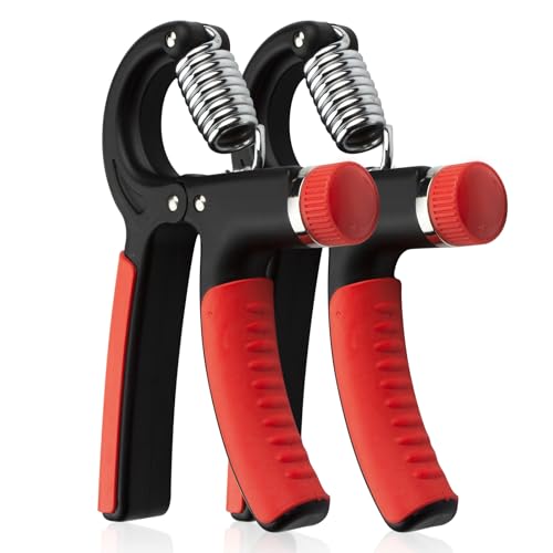 2 Pack de renforcement de préhension, entraîneur de prise de main avec résistance réglable de 5 à 60 kg, renforceur d'avant-bras, entraîneur de main pour le renforcement musculaire et la récupération