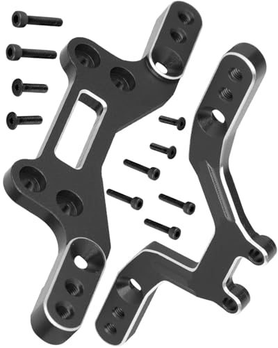hopsupRC RC Front Rear Shock Tower Upgrade Parts for 1/14 Typhon GROM Mega 380 Brushed,1/14 Typhon GROM 223S DSC,Aluminum Front Rear Shock Tower Shock Mounts Set Hops Up.Black(2PCS)