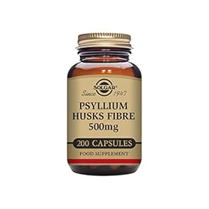 Solgar Psyllium Husks Fibre 500 mg Vegetable Capsules – Pack of 200 – High in Soluble Fibre – Vegan