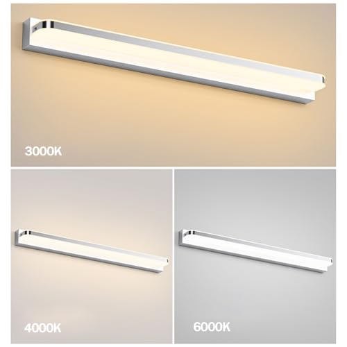 Lámpara de pared interior para espejo de baño LED negro moderno de 52cm 3