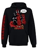 Deadpool Awesame Herren Kapuzensweatshirt schwarz, Rundhals, Motiv einseitig, ohne Kragenarm, Freizeit, Größe:S