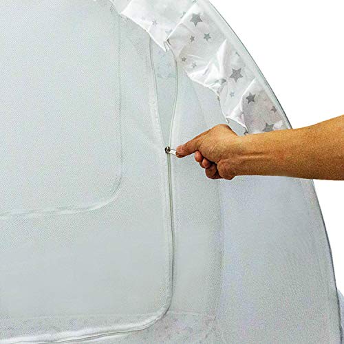 Houseables Baby Crib Safety Net, Mosquito Babies Bed Netting Tent Babies, White, 48" X 26" X 57", Mesh, Toddler Pack N Play Canopy, Pop up Protection for Infants, Sleeping Beds, Insect Bumper Cover