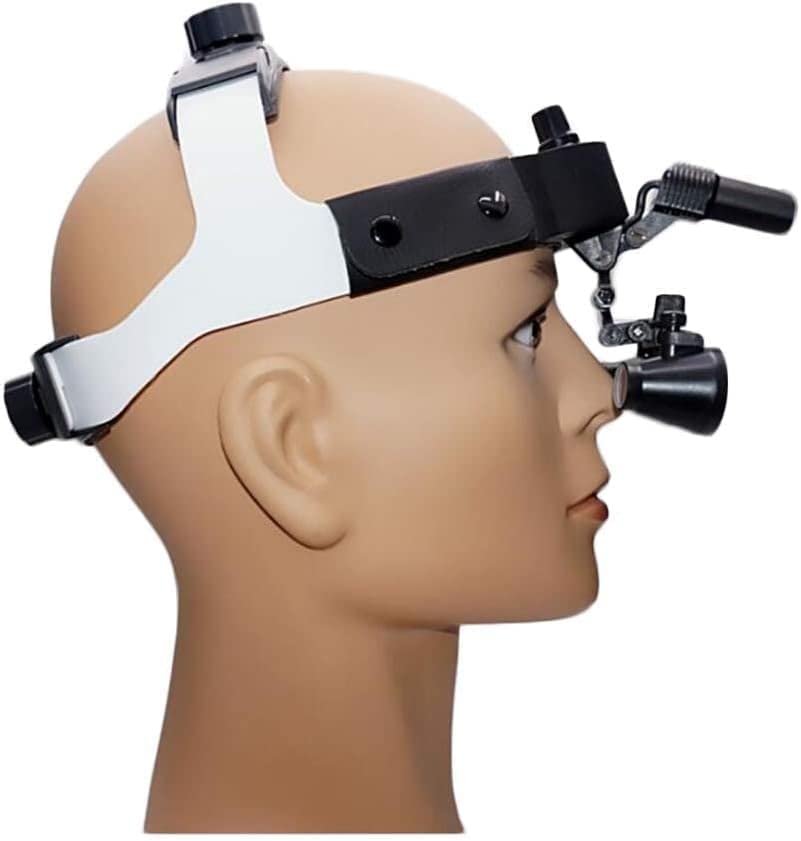 Lupas, lupas binoculares de 2,5 aumentos, lupas de Vidrio óptico para Laboratorio, lupas con Diadema de Cuero y Faro LED.,