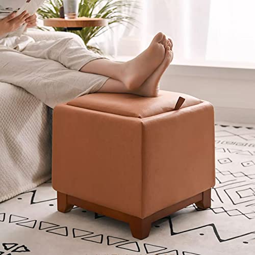 Tabouret orange de rangement pour optimiser les petits espaces et l'entrée - 3
