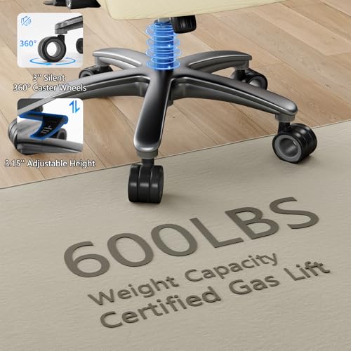 Image of Big and Tall Office Chair with 5D Arms, 600lbs Fabric & PU Leather Heavy Duty Desk Chair, Adjustable Lumbar Support & Height, Tilt Function, High Back Ergonomic Executive Computer Chair