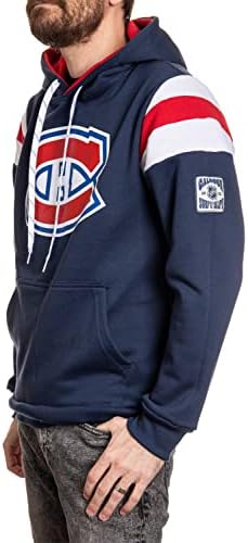 Calhoun NHL Surf & Skate Mens Varsity Retro Style Pullover Hoodie – The Coastal Collection (Large, Montreal Canadiens) - 2