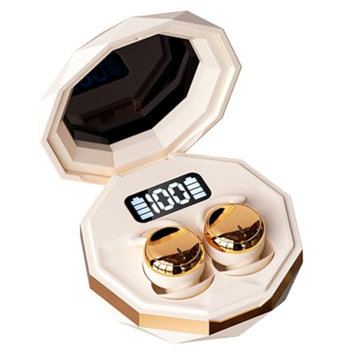 Jnchdghwa Design Piccolo per Dorme di Lato, Auricolari Morbidi in-Ear, Auricolari Wireless per Dormire, Cuffiette Bluetooth 6.0 Mini per Dormire, Bianche