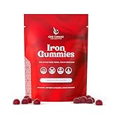 Halal Certified Iron Gummies - Vegan Iron 20mg Gummy Supplement with Vitamin C - Non-Constipation, High Absorption, & Accurate Dosing - 60 Count, Tasty Berry Flavor