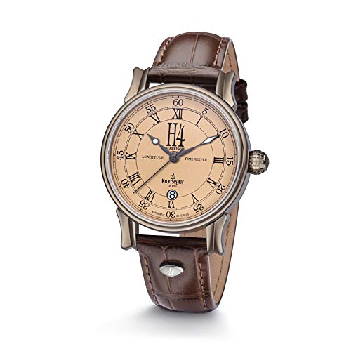 Montre automatique pour homme Kronsegler H4 étanche avec bracelet cuir saphir