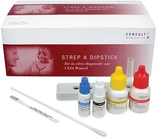 McKesson Rapid Diagnostic Test Kit Medi-Lab Performance Strep A CLIA Waived 25 dipsticks