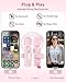 PoP voice USB C Pink Mini Microphone for iPhone 16/15/14/Android, Wireless Lavalier Microphone with Noise Reduction, Lapel Lav Mic for Vlog YouTube TikTok Recording, 12H, 65ft