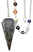 Labradorite Faceted Chakra Pendulum with Satin Bag and Instruction Leaflet for Divination / Dowsing Tool