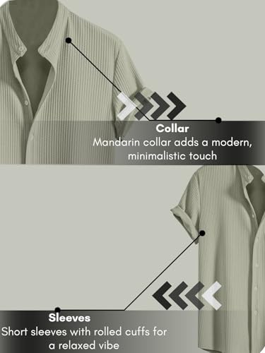 Image of GRECIILOOKS Men's Polycotton Regular Fit Casual Shirt | Stylish | Printed | Solid | Short Sleeve | Trendy (Available in Plus Size)