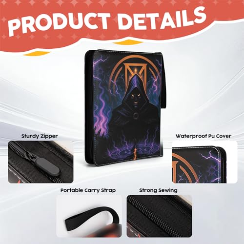Image of 9 Pocket Card Binder for MTG /YGO /PTCG /Game Cards, Holds 720 Cards,Premium Card Collector Book for TCG Players,Toys Gifts for Kids-Purple