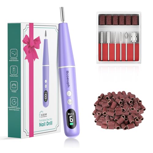 Image of Cordless Nail Drill Kit - 9 Speed Wireless Electric Nail File with LED Display, Portable Nail Drill Machine for Acrylic Gel Nails, Rechargeable 20000RPM Hand Feet Grind Trim Tool for Women Men Baby