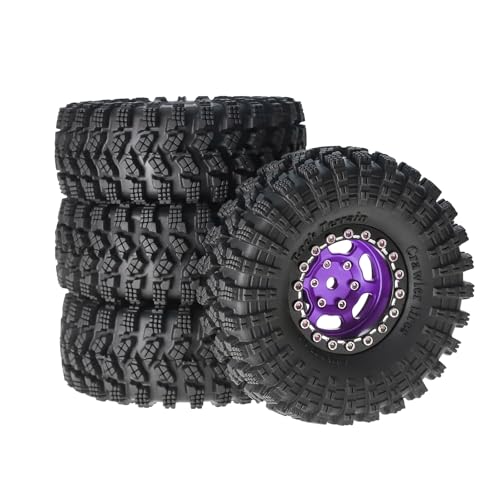 1.3" Aluminum Beadlock Wheel & All-Terrain Trail Tire Set for 1/18 1/24