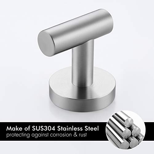 KES Bathroom Wall Towel Hooks No Drill Heavy Duty Robe Hook Holder SUS304 Stainless Steel Brushed 2 Pack, A2164DG-2-P2