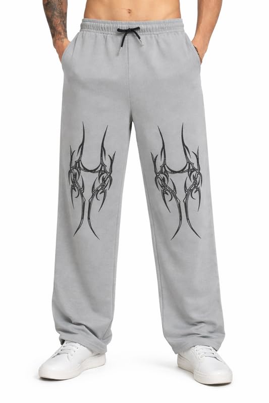 SYFKO Men's Cotton Baggy Track Pants for Men | Oversized Fit Streetwear & Gym Wear Trackpants | Solid Print Straight Botto... - Review, Price and Buying Guide