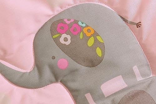 Geapul 8 In 1 Soft Crib Bedding Set,Bedding Set Include Bed 4 Side Cushion,Crib Quilt,Crib Sheet,Toddler Pillowcase,Wall Stickers,Crib Nursery Bedding For Girls Cotton And Polyester Blend #TOP5