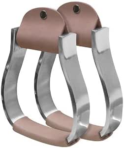 New! Showman ® Pony/Youth polished aluminum stirrup with unicorn and rainbow print. main image 1