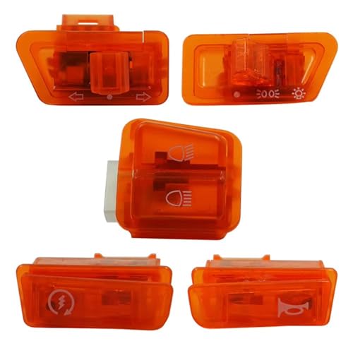 Interrupteur de démarrage orange 5 pièces pour scooter GY6 50cc et moto 125cc