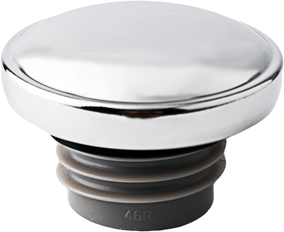 Screw-in Ratcheting Vented Gas Cap Motorcycle Tank for Harley Sportster Softail Fat Bob Dyna 61272-92A 91A 139568 390281 38-0325 (Chrome)