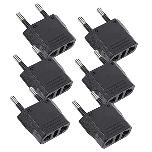 GALPADA 6piezas Convertidor De Enchufe De Uu Europeo De Adaptador De Corriente Doméstico Para Viajes Unidades Negro Para Uso Hoteles y Viajes Internacionales