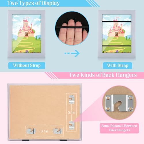 Image of [2-Pack] Kids Art Frames, 8.5x11 Front Opening Kids Artwork Frames Changeable, Light Violet Blue Artwork Display Storage Frame for Wall, Holds 50 Pcs, for 3D Picture, Crafts, Children Drawing, Hanging