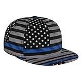 gbhJGK Casquette de baseball tendance avec imprimé sapin de Noël et neige – Chapeau réglable de voyage en vrac pour homme et femme – Bord incurvé Snapback, Drapeau américain à ligne bleue., Taille