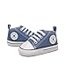 xioqen Baby Boys Girls Canvas High Top Sneakers, Non-Slip Denim First Walkers, Infant Newborn Soft Fashion Shoes (01/Light Blue Rubble Sole,12-18 Months)