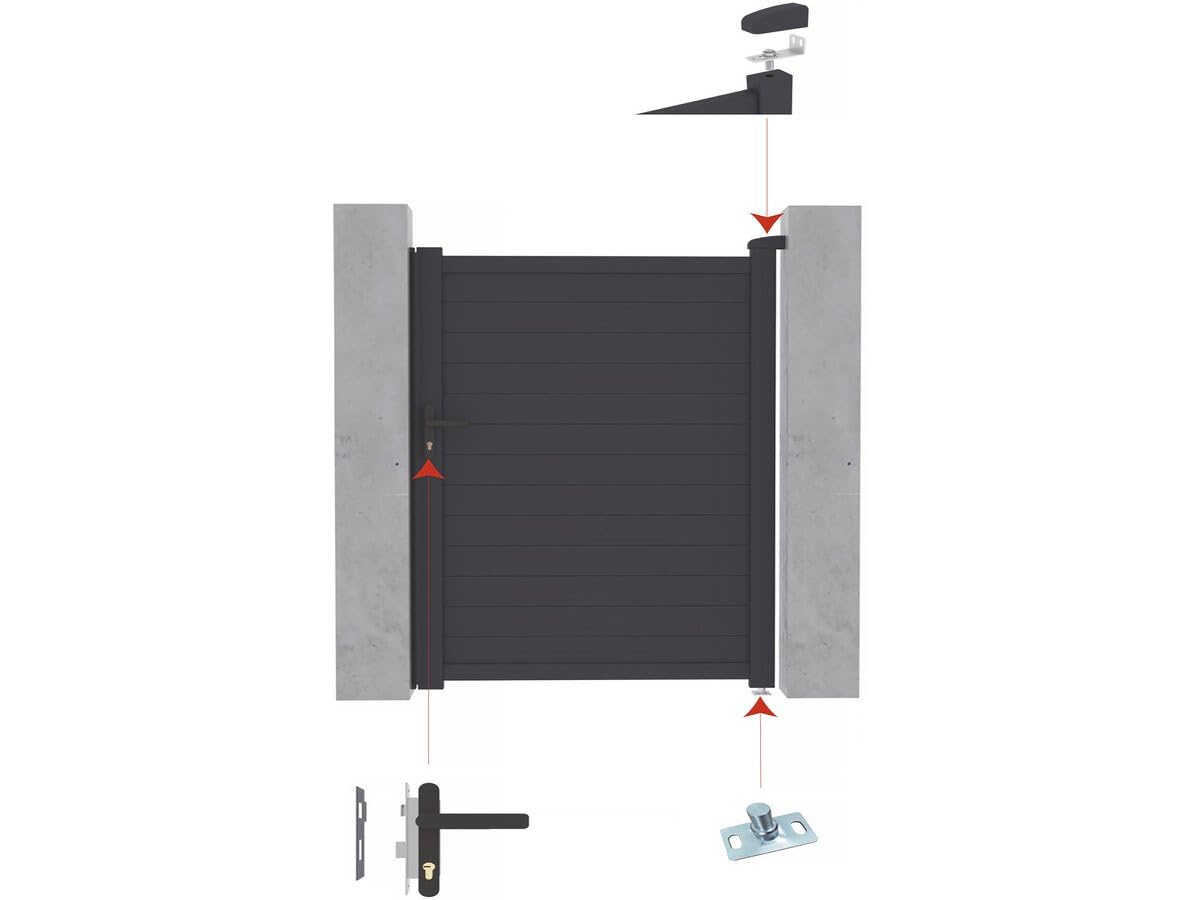 Pack portail + portillon "Marc" - Gris
