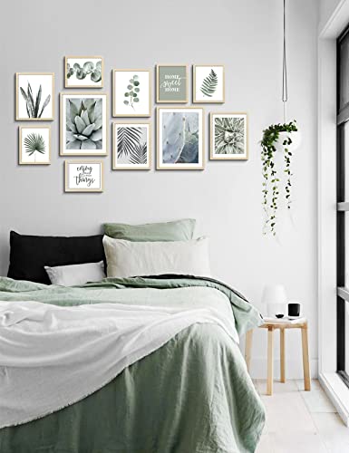 Artbyhannah 11 Pack Gallery Wall Frame Set With Tropical Botanical Art Pictures, Forest Wall Art Wall Frames For Living Room, Multi Size #TOP4