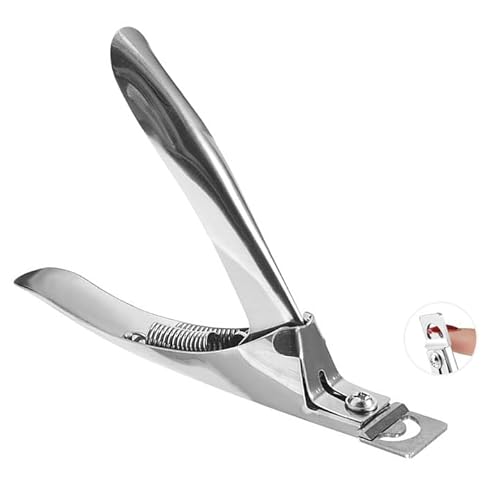 Stainless Steel False Nail Tip Clipper – Professional Nail Extension Clipper, Manicure Pedicure Acrylic, Gel Nail Trimmer - Ideal Nail Art Cutter Tool