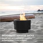 Navaris Feuerschale aus Gusseisen rauchfrei - smokeless Fire Pit Bonfire - rauchfreier Feuerkorb mit Schürhaken - klappbare Feuerschale für Camping Garten Picknick – Bild 2