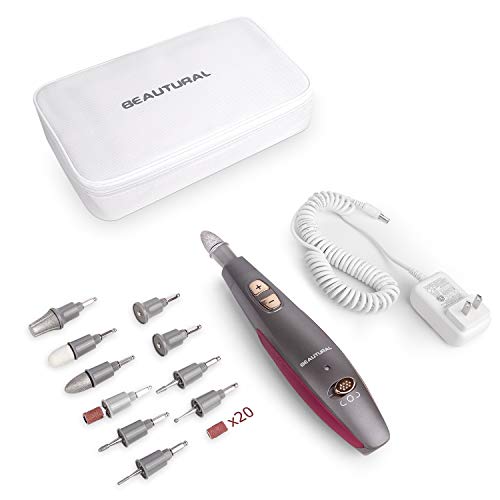 Beautural Professional Manicure And Pedicure Set Kit, Electric Nail Drill Machine, 10-Piece Attachments Plus 20 Sanding Bands, Electric Nail File Set, Hand Foot & Nail Tools [Upgraded Version] #TOP6