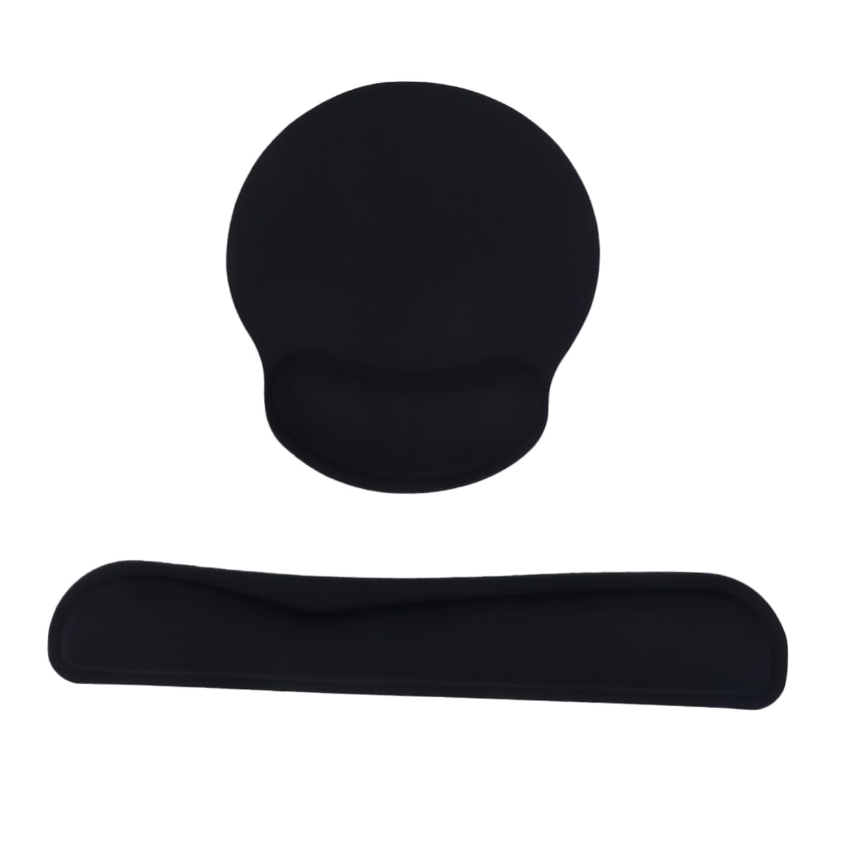 NUOBESTY 2 Set 2 Pezzi polso riposo ergonomico poggiapolsi della tastiera supporto per il polso tampone keyboard pad tappetino mouse poggiapolsi per tastiera poggiapolsi per lavorare Black
