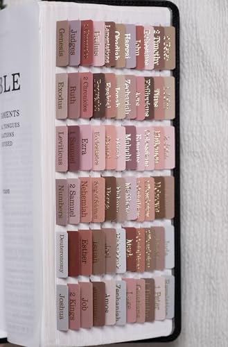 UPAFEXXI-Laminated Bible Tabs for Women and Men (Gold Foil Embossed Lettering) Reposition Large Print tabs, Easy to Read and Apply, 80 Bible Chapters Labels for Easy Navigation(Earth Tone Theme)