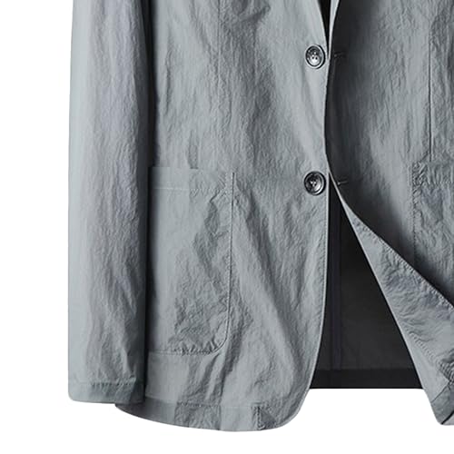 Mens Solid Color Lightweight Blazers Casual Single Breasted Suit Jacket Breathable Daily Stylish Sport Coat3