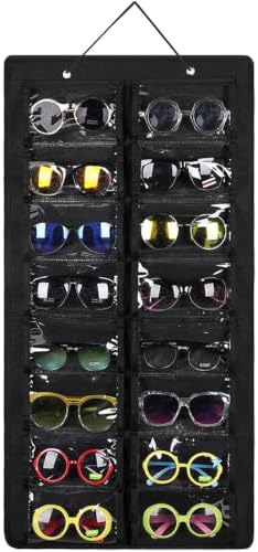 Nivofu Organizador de Gafas de Sol Colgante con 16 Compartimentos...