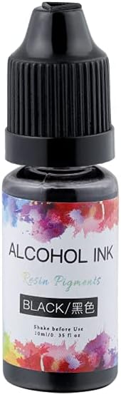 10ml Epoxy UV Resin Mix Color Liquid Pigment Colorant Resin Pigment Quick Drying DIY Crafts Jewelry Making Tools 26 Colors (Black)
