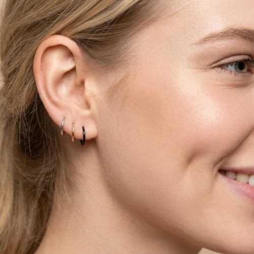 Image of Via Mazzini Surgical Steel 8mm No Rusting Pack Of 3 Pcs Clip-On Non-Pierced Nose Ring For Women And Girls (NR0148) 3 Pcs