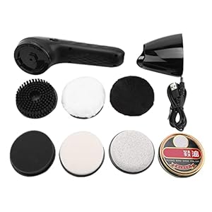 Akozon Schoenpoetsborstel, USB, oplaadbaar, elektrische schoenborstel, multifunctioneel, verzorgingsset voor schoenen, elektrische schoenen, leer, schoenen, polijstmachine
