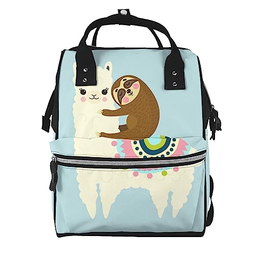 Sac à dos ordinateur lama et paresseux multicolore pour homme et femme