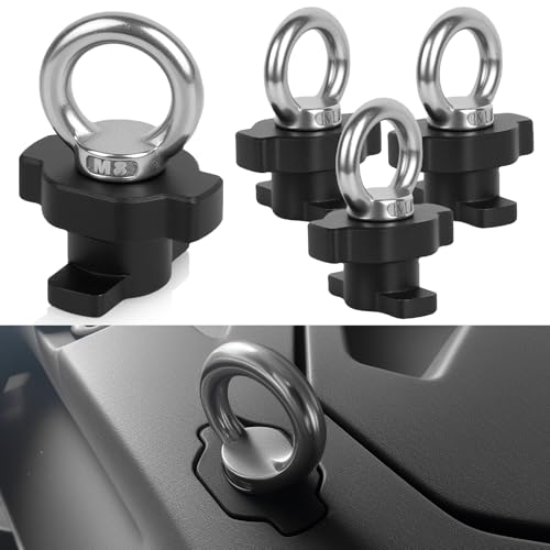 LUBELE UTV ATV Tie Down Anchors Kit CNC Aluminum Eye Bolt Accessory Anchors for Quick Attach Bed Rail Compatible with CF Moto Cforce Zforce Uforce 1000 950 800 600 625 U10 Pro Accessories