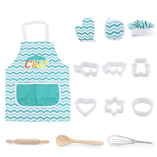 Chalkalon Juego De Chef Para Niños Niños - Juego De Imaginación Para Cocinar Con Juegos De Rol De Niños Pequeños Juego De Roles Con Delantal Para Niñas, Gorro De Cocinero Y Otros Accesorios present